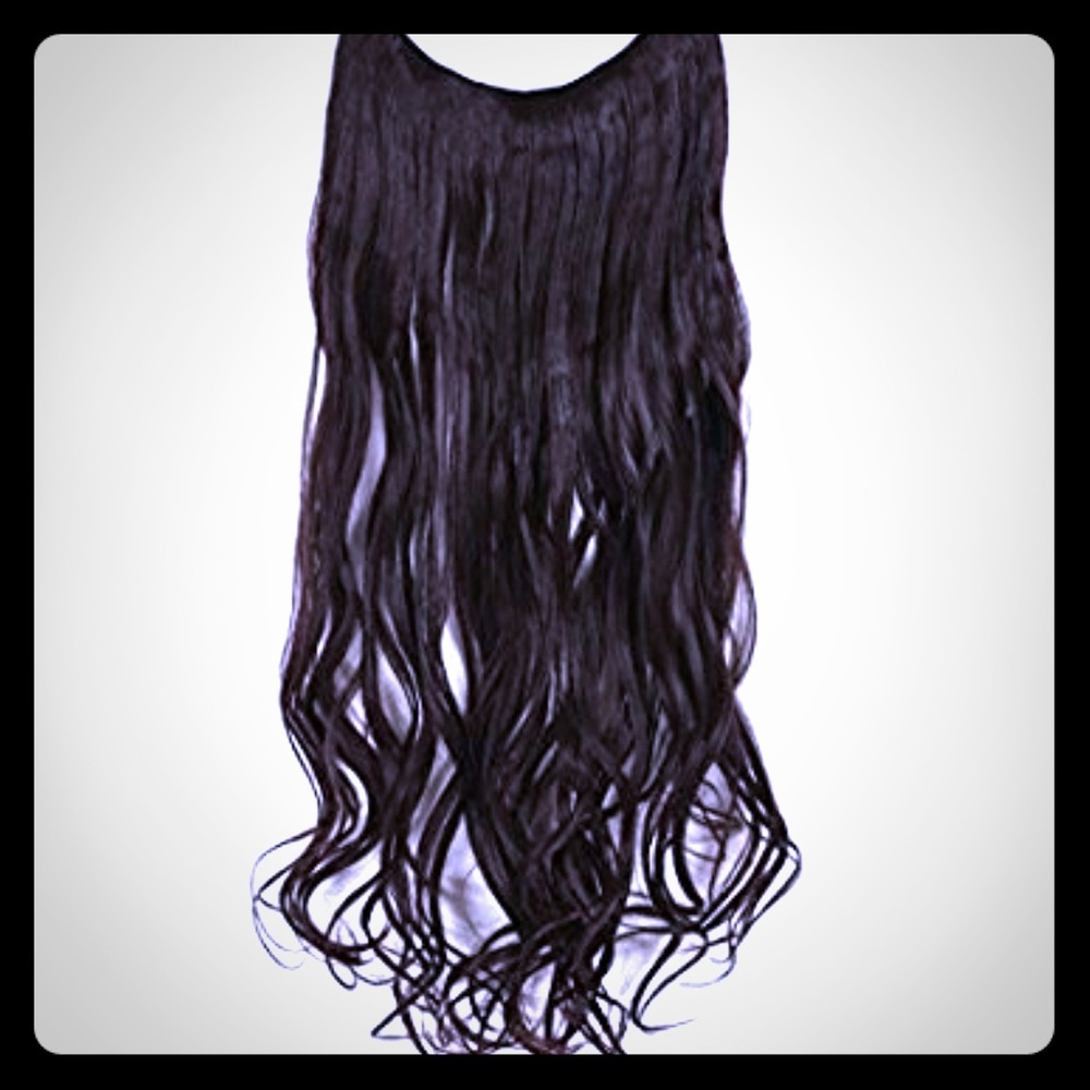 20” Dark Brown Curly Halo Hair Extensions